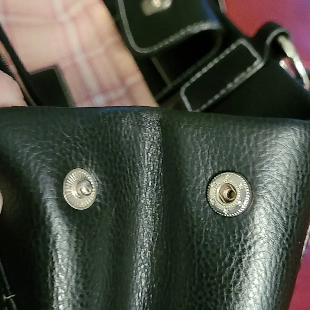 Lancome saddle stitched black purse - Picture 6 of 9